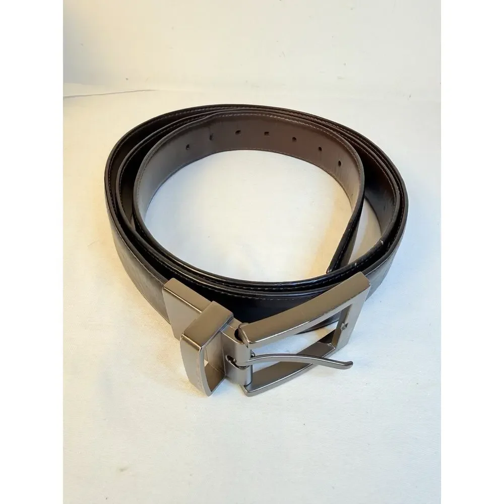Men’s CFF Faux Black Leather Belt Size 54/56 1 1/2 Width